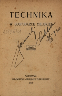 Technika w gospodarce miejskiej