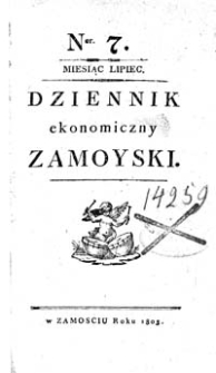 Dziennik Ekonomiczny Zamojski 1803 Nr 7