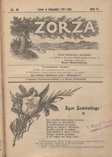 Zorza : pismo miesięczne z obrazkami R. 2, Nr 11 (listopad 1901)