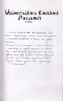 Universitas Cantat, Poznań 2001, [18-24.04.2001 r.]