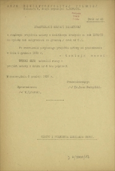 Sprawozdanie Komisji Budżetowej o rządowym projekcie ustawy o dodatkowym kredycie na rok 1938/39 na opiekę nad emigrantami za granicą (druk nr 6). Druk Nr 45 [Dodatek do] : Sprawozdanie Stenograficzne z ... Posiedzenia Sejmu Rzeczypospolitej z dnia ... (V Kadencja 1938-1939)9