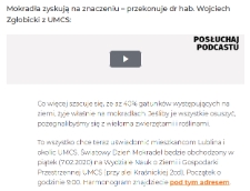 O Światowym Dniu Mokradeł 2020 w UMCS, W. Zgłobicki w radiu ESKA