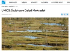 O Światowym Dniu Mokradeł 2019 w UMCS, Radio Lublin