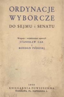 Ordynacje wyborcze do Sejmu i Senatu