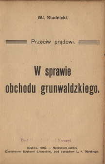 W sprawie obchodu grunwaldzkiego