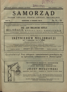 Samorząd : tygodnik poświięcony sprawom samorządu terytorialnego. R. 11, nr 51-52 (24 grudnia 1929)