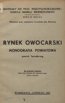 Monografia produkcji sadowniczej i handlu owocarskiego na obszarze powiatu tarnobrzeskiego