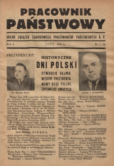 Pracownik Państwowy : organ Związku Zawodowego Pracowników Państwowych R. P. R. 2, nr 2 (1947)