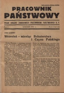 Pracownik Państwowy : organ Związku Zawodowego Pracowników Państwowych R. P. R. 2, nr 8/9 (1947)