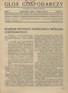 Głos Gospodarczy. R 1, z. 5 (1 maja 1938)