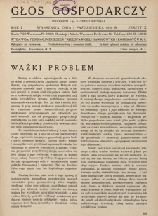 Głos Gospodarczy. R 1, z. 10 (1 października 1938)