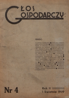 Głos Gospodarczy. R 2, nr 4 (1 kwietnia 1939)