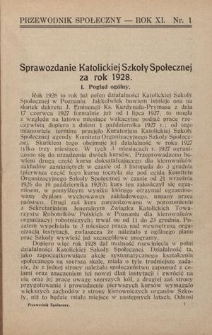 Przewodnik Społeczny : miesięcznik poświęcony kierownictwu stowarzyszeń polskich. R. 11, nr 1 (1930)