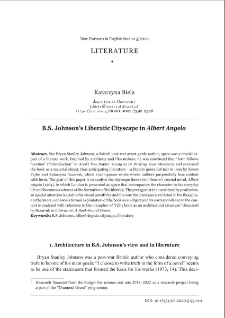 B.S. Johnson’s liberatic cityscape in Albert Angelo