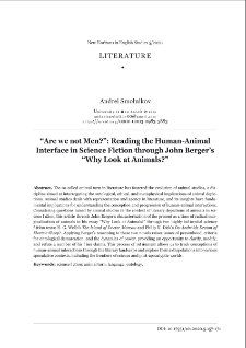 “Are we not men?”: reading the human-animal interface in science fiction through John Berger’s “Why Look at Animals?”