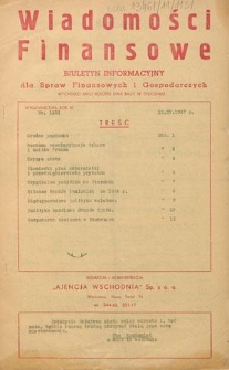 Wiadomości Finansowe : biuletyn informacyjny dla spraw finansowych i gospodarczych. R. 11, nr 1131 (13 kwietnia 1937)