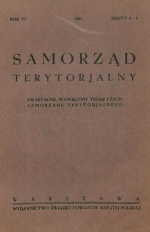 Samorząd Terytorjalny : kwartalnik poświęcony teorji i życiu samorządu terytorjalnego. R. 6, z. 2/3 (1934)