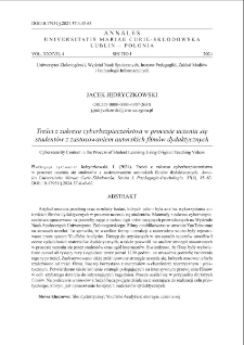 Treści z zakresu cyberbezpieczeństwa w procesie uczenia się studentów z zastosowaniem autorskich filmów dydaktycznych