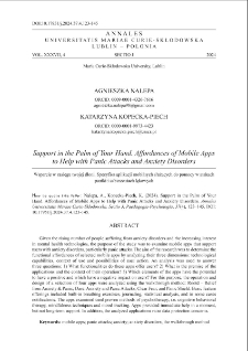 Support in the palm of your hand. Affordances of mobile apps to help with panic attacks and anxiety disorders