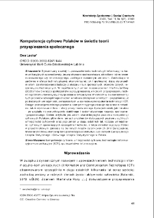 Kompetencje cyfrowe Polaków w świetle teorii przyspieszenia społecznego