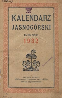 Kalendarz Jasnogórski na Rok Pański 1932