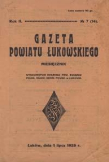 Gazeta Powiatu Łukowskiego / [redaktor odpowiedzialny Adam Kołodziej]. R. 2, No 7 (1929)