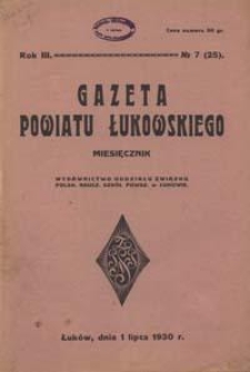 Gazeta Powiatu Łukowskiego / [redaktor odpowiedzialny J&oacute;zef Pypeć]. R. 3, No 7=25 (lipiec 1930)