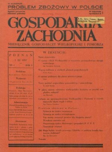 Gospodarka Zachodnia : miesięcznik gospodarczy Wielkopolski i Pomorza R. 1, nr 4 (1 marca 1937)