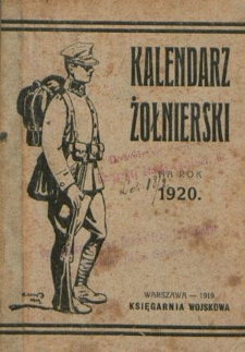 Kalendarz Żołnierski : na Rok 1920