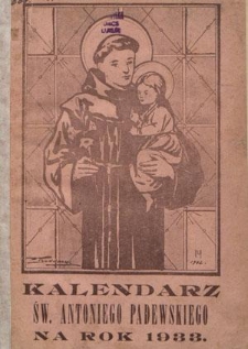 Kalendarz św. Antoniego Padewskiego na Rok Pański 1933