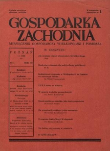 Gospodarka Zachodnia : miesięcznik gospodarczy Wielkopolski i Pomorza. R. 2, nr 1=15 (1 stycznia 1938)