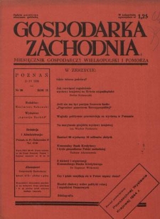 Gospodarka Zachodnia : miesięcznik gospodarczy Wielkopolski i Pomorza. R. 2, nr 20 (15 kwietnia 1938)