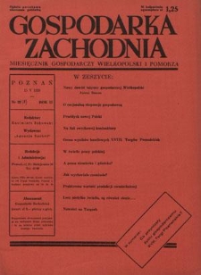 Gospodarka Zachodnia : miesięcznik gospodarczy Wielkopolski i Pomorza. R. 2, nr 22 (15 maja 1938)
