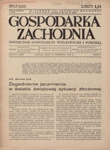 Gospodarka Zachodnia : miesięcznik gospodarczy Wielkopolski i Pomorza. R. 2, nr 28 (15 września 1938)