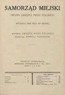 Samorząd Miejski : organ Związku Miast Polskich T. 10 z. 6 (1930)