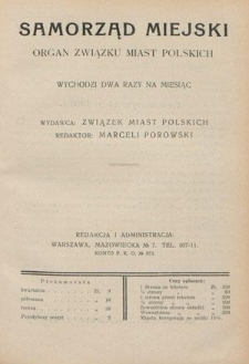 Samorząd Miejski : organ Związku Miast Polskich T. 10 z. 14 (1930)