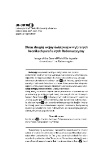 Obraz drugiej wojny światowej w wybranych kronikach parafialnych Radomszczyzny