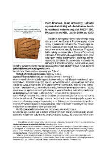 Piotr Rachwał, Ruch naturalny ludności rzymskokatolickiej w Lubelskiem w świetle rejestracji metrykalnej z lat 1582&ndash;1900, Wydawnictwo KUL, Lublin 2019, ss. 1272