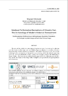 Medieval Performative Recreations of Chivalric Past. The archaeology of modern historical reenactment