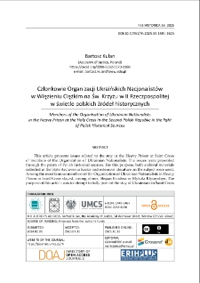 Członkowie Organizacji Ukraińskich Nacjonalist&oacute;w w Więzieniu Ciężkim na Św. Krzyżu w II Rzeczpospolitejw świetle polskich źr&oacute;deł historycznych