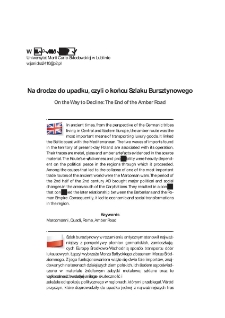 Na drodze do upadku, czyli o końcu Szlaku Bursztynowego