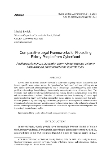 Comparative legal frameworks for protecting elderly people from cyberfraud