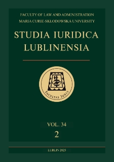 Studia Iuridica Lublinensia. - Vol. 34, 2 (2025). Spis treści