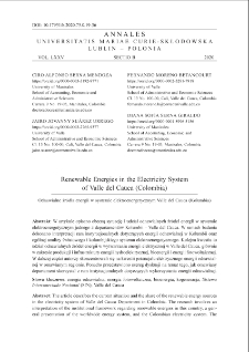 Renewable Energies in the Electricity Systemof Valle del Cauca (Colombia)