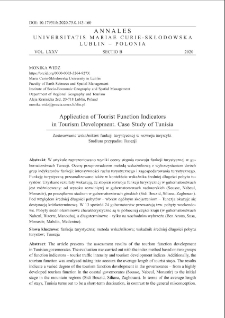 Application of Tourist Function Indicatorsin Tourism Development. Case Study of Tunisia