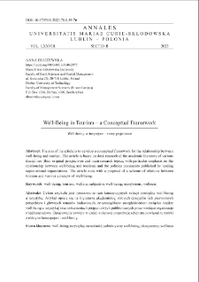 Well-being in tourism &ndash; a conceptual framework