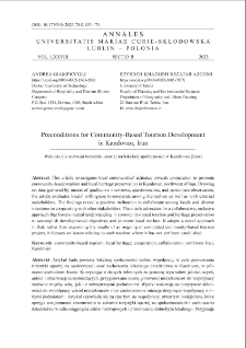 Preconditions for community-based tourism development in Kandovan, Iran