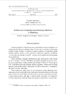 Realistyczna interpretacja domniemanego idealizmu G. Berkeleya