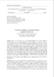 Ewolucja pogląd&oacute;w na przedmiot badań geografii medycznej