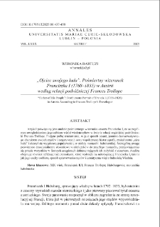 &bdquo; Ojciec swojego ludu&rdquo;. Pośmiertny wizerunek Franciszka I (1768&ndash;1835) w Austrii według relacji podr&oacute;żniczej Frances Trollope